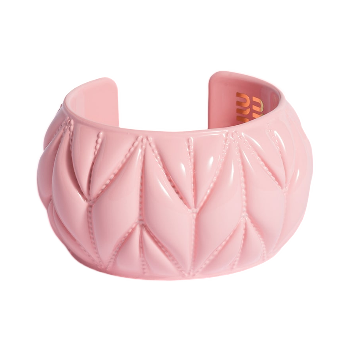 5IB824-2G9P-F0E18 Miu Miu Bracelet with Matelasse Motif Alabaster Pink