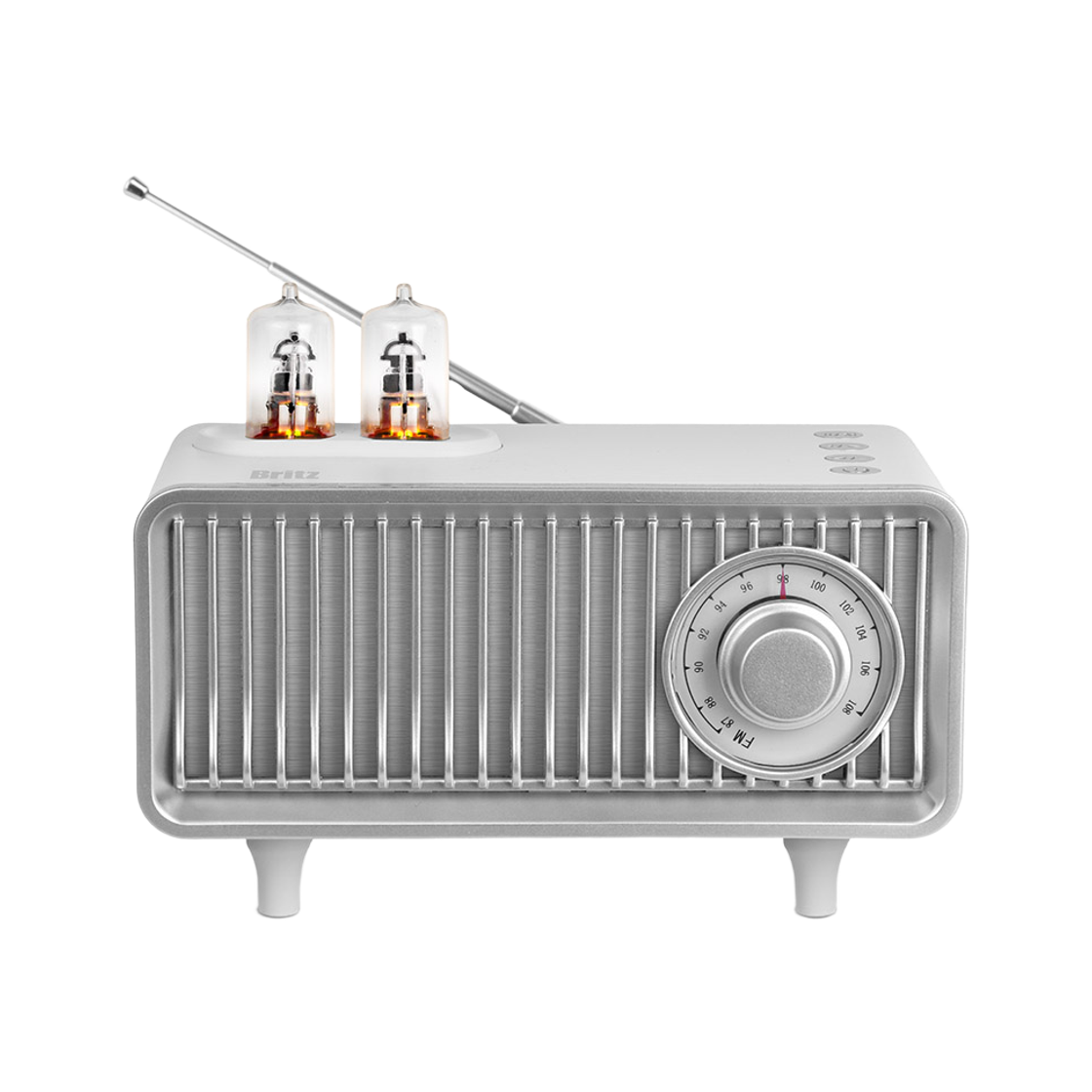 브리츠 레트로 포터블 FM라디오 블루투스 스피커 BA-MK250 PLUS 화이트(Britz BA-MK250 PLUS Retro Portable FM Radio Bluetooth Speaker - White)