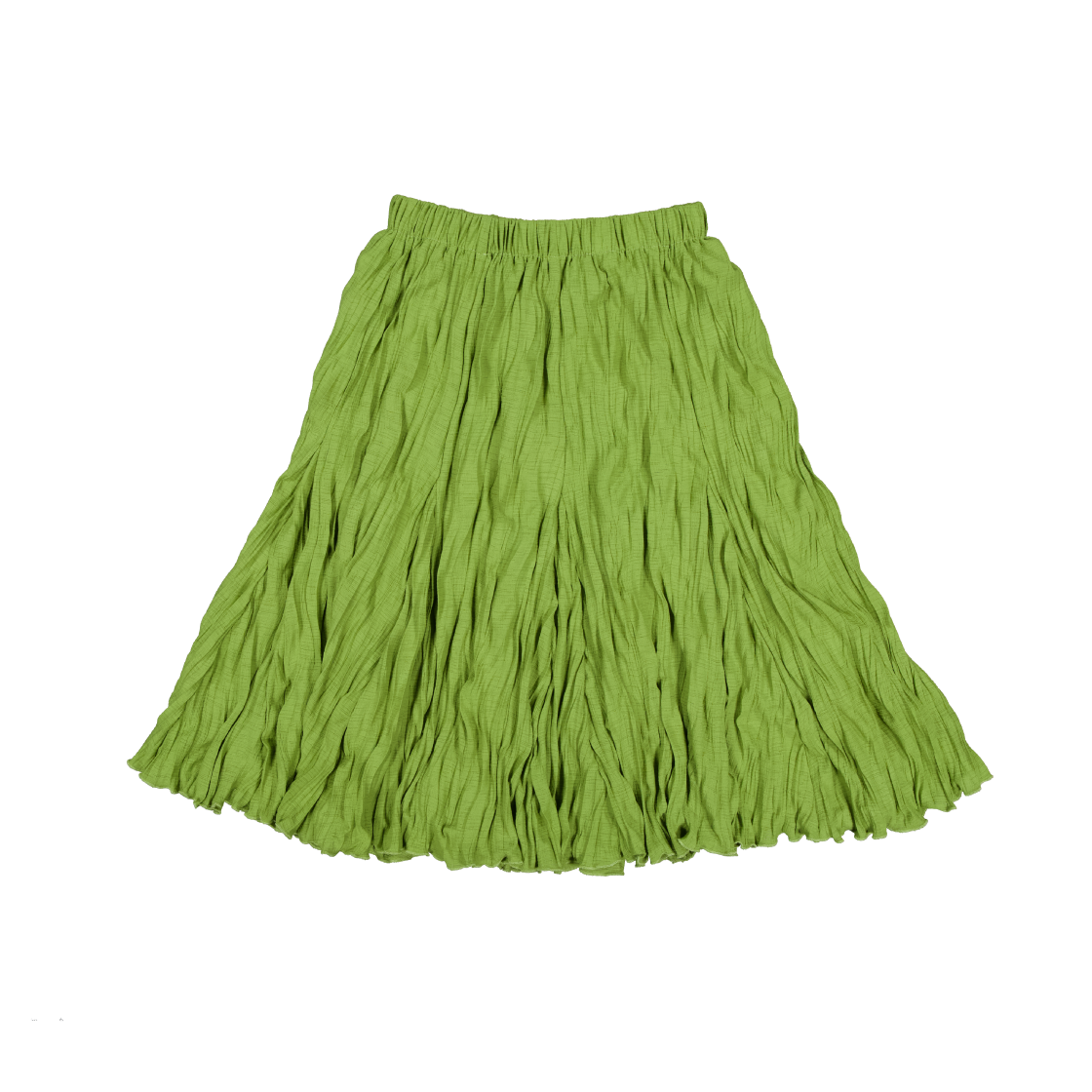 쿠키시 웨이브 크링클 고어드 스커트 - 연두(Kookeesee Wave Crinkled Gored Skirt - Yellowish Green)