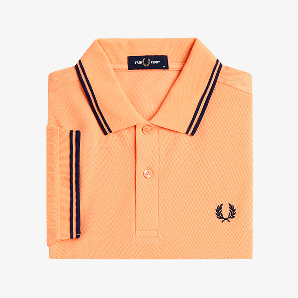 프레드페리 M3600 트윈 팁 프레드페리 셔츠 피치 프렌치네이비(Fred Perry M3600 Twin Tipped Fred Perry Shirt Peach French Navy) - 6