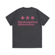 MydeepblueMemories Mm Symbol Logo T-Shrits Charcoal Pink