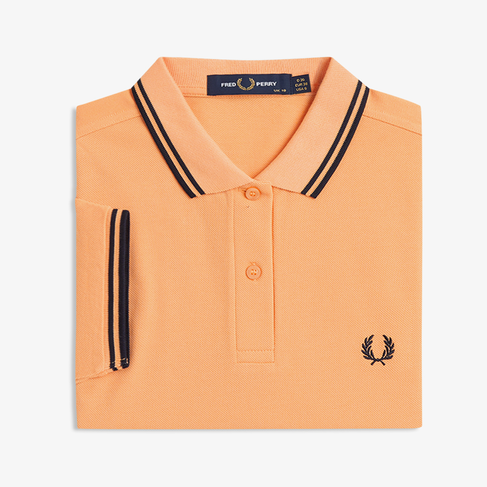 프레드페리 G3600 우먼즈 트윈 팁 프레드페리 셔츠 피치 네이비(Fred Perry G3600 Womens Twin Tipped Fred Perry Shirt Peach Navy) - 6