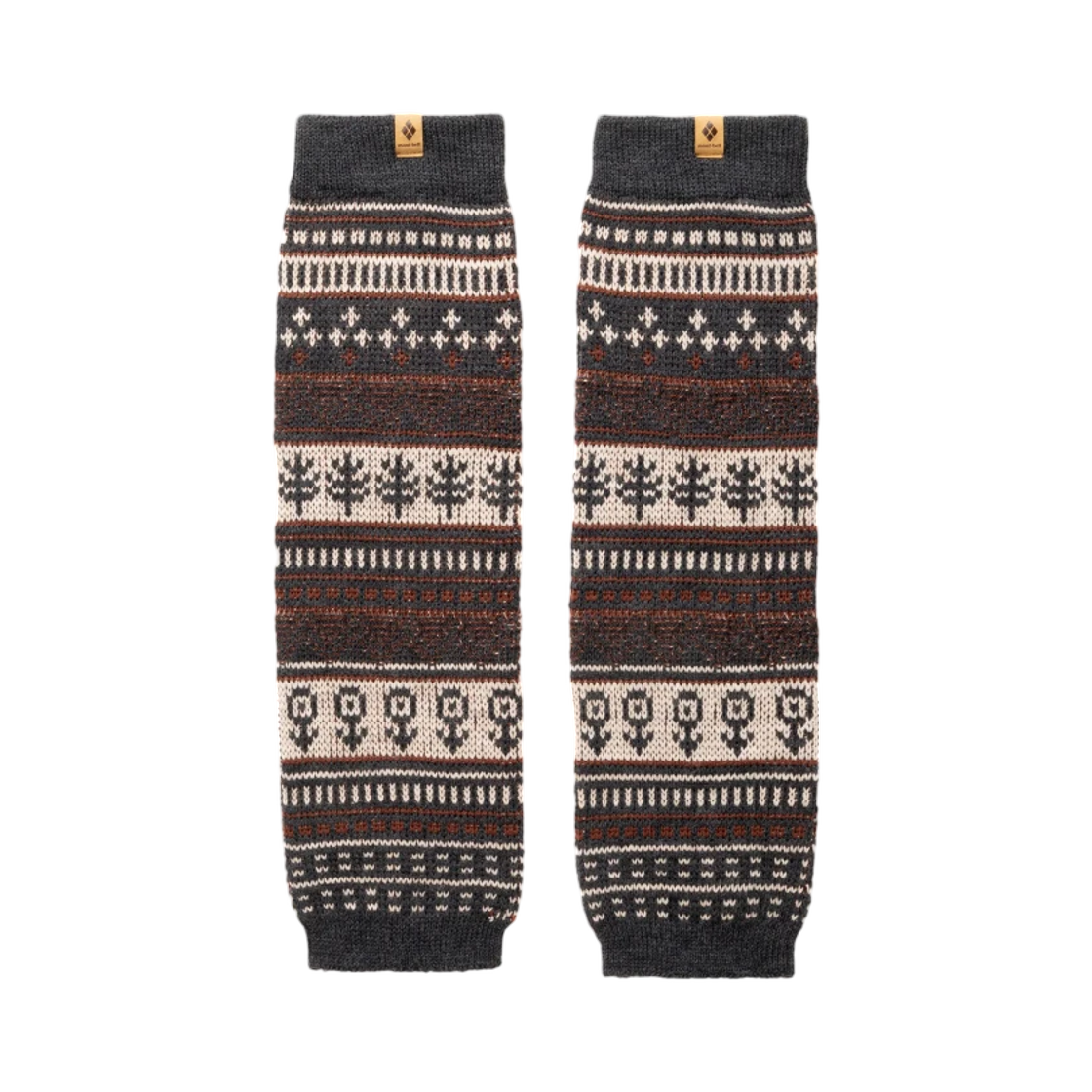 1108767 Montbell Merino Wool Jacquard Leg Warmers Dark Gray