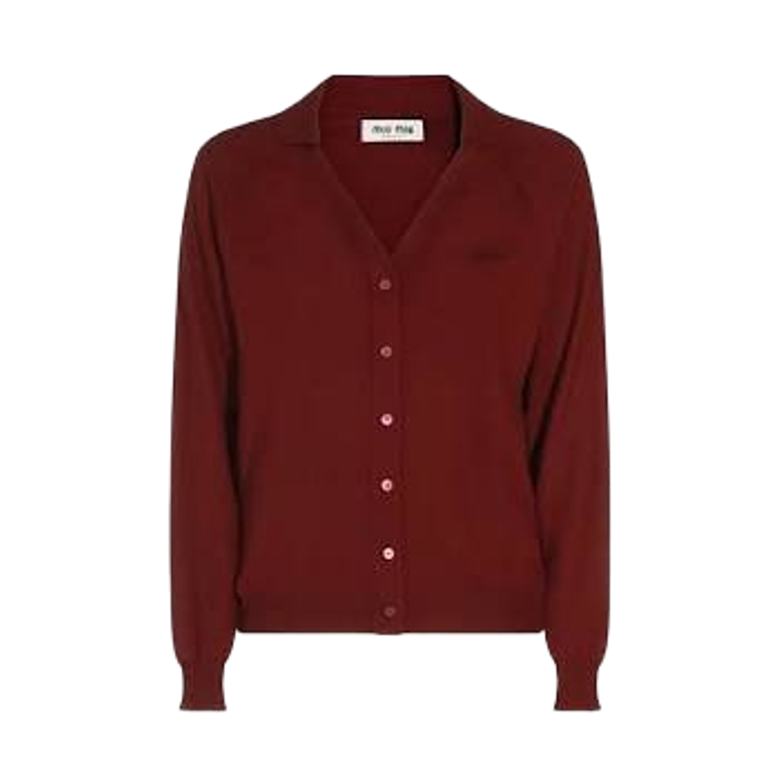 (W) 미우 미우 울 가디건 버건디((W) Miu Miu Wool Cardigan Burgundy)