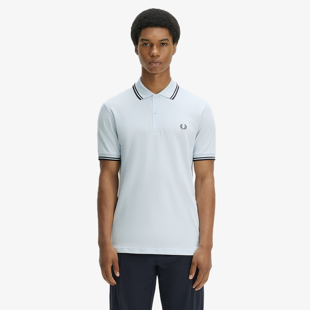 프레드페리 M3600 트윈 팁 프레드페리 셔츠 라이트아이스 앵커그레이(Fred Perry M3600 Twin Tipped Fred Perry Shirt Light Ice Anchor Grey) - 2