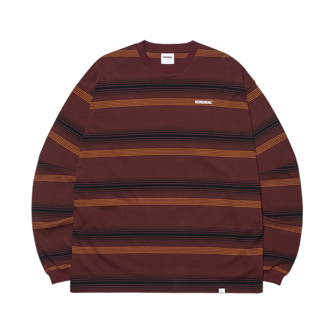 NMWF52LS06BGD NOMANUAL NM Striped Long Sleeve Tee Burgundy