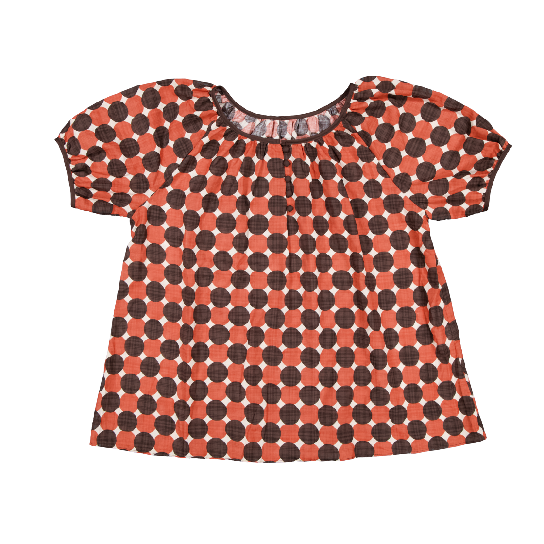 쿠키시 칵테일 도트 블라우스 - 오렌지(Kookeesee Cocktail Dot Blouse - Orange)