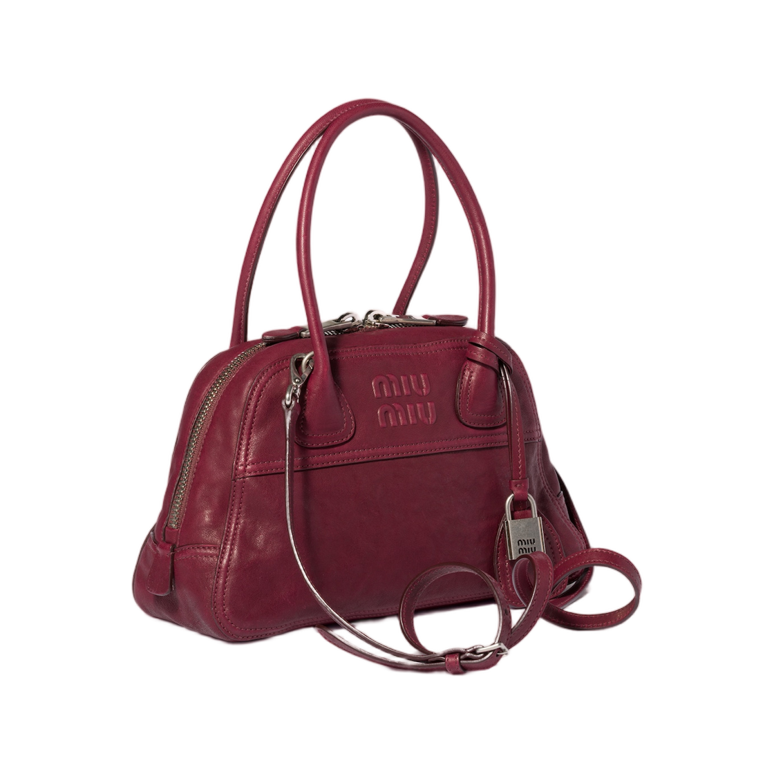 미우 미우 비반트 나파 레더 백 아마란스 레드(Miu Miu Vivant Nappa Leather Bag Amaranth Red) - 2