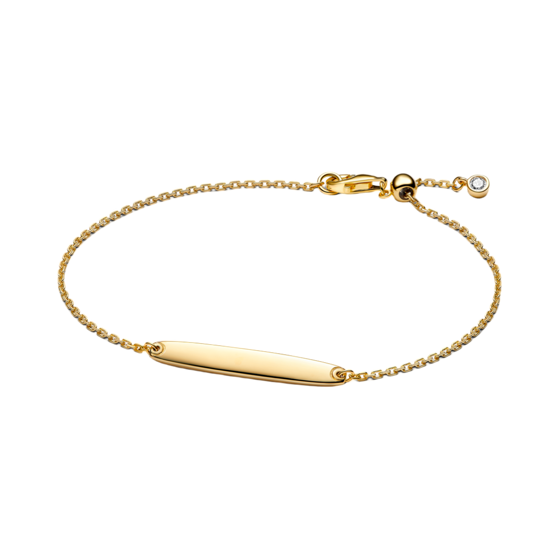 564010C01 (W) Pandora Engravable Bar Chain Bracelet 14K Gold Plated