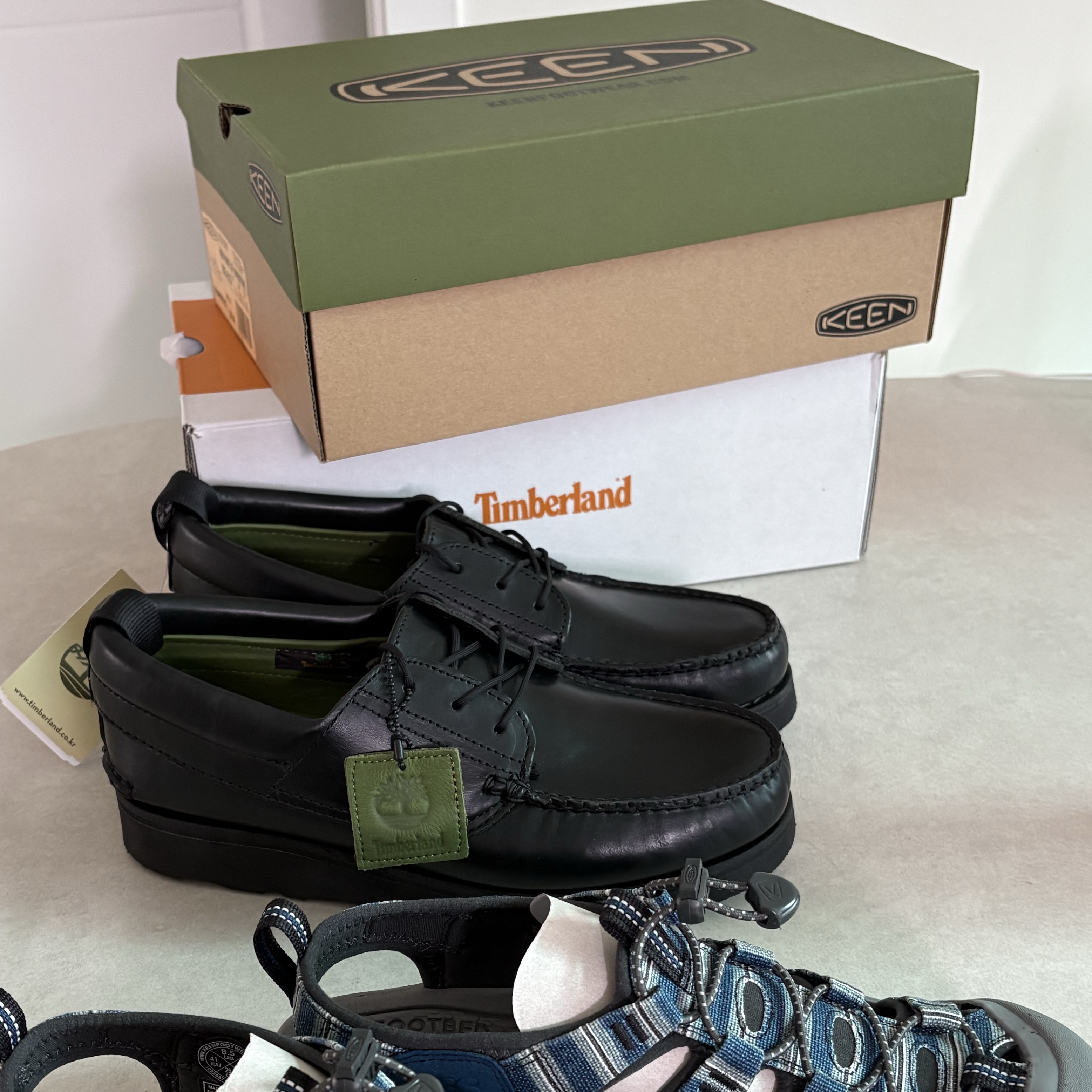 Timberland x DOE 3-Eye Wedge Boat Shoes Vibram Outsole Black - Wide 착용 스타일 - 2