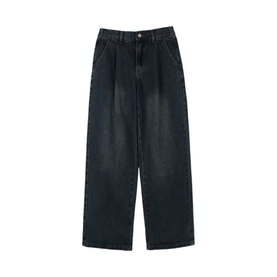 GCIN5005-진청 GCLIP Gclip Pleated Straight Wide Denim Pants Darkblue