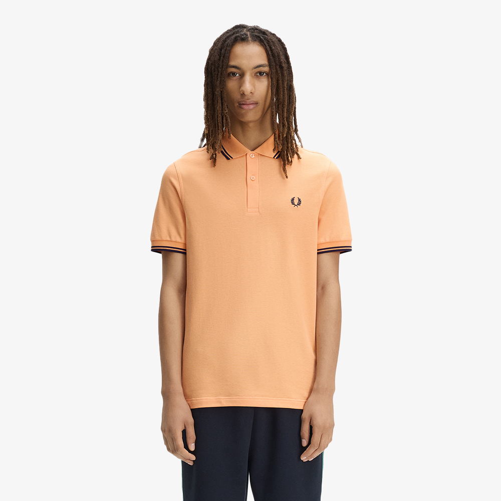 프레드페리 M3600 트윈 팁 프레드페리 셔츠 피치 프렌치네이비(Fred Perry M3600 Twin Tipped Fred Perry Shirt Peach French Navy) - 2