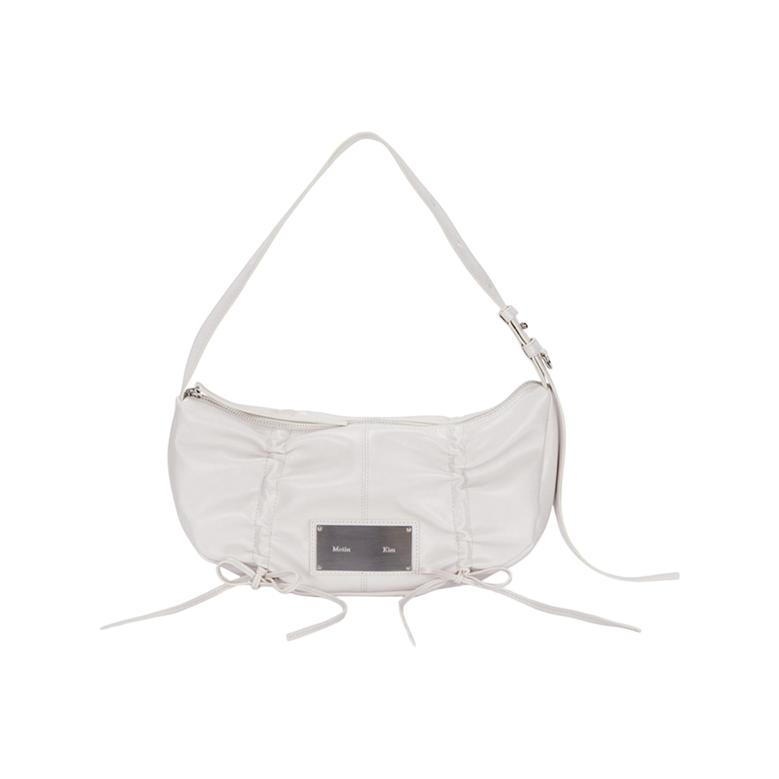- Matin Kim Half Shirring Ribbon Round Bag in Ivory