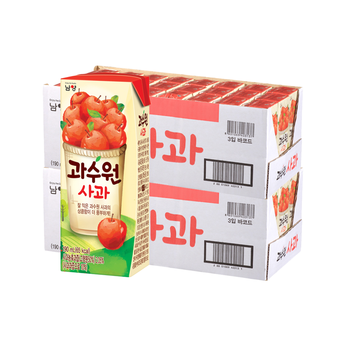 남양 과수원 사과 190ml 48팩(Namyang Orchard Apple Juice 190ml (48 Packs))
