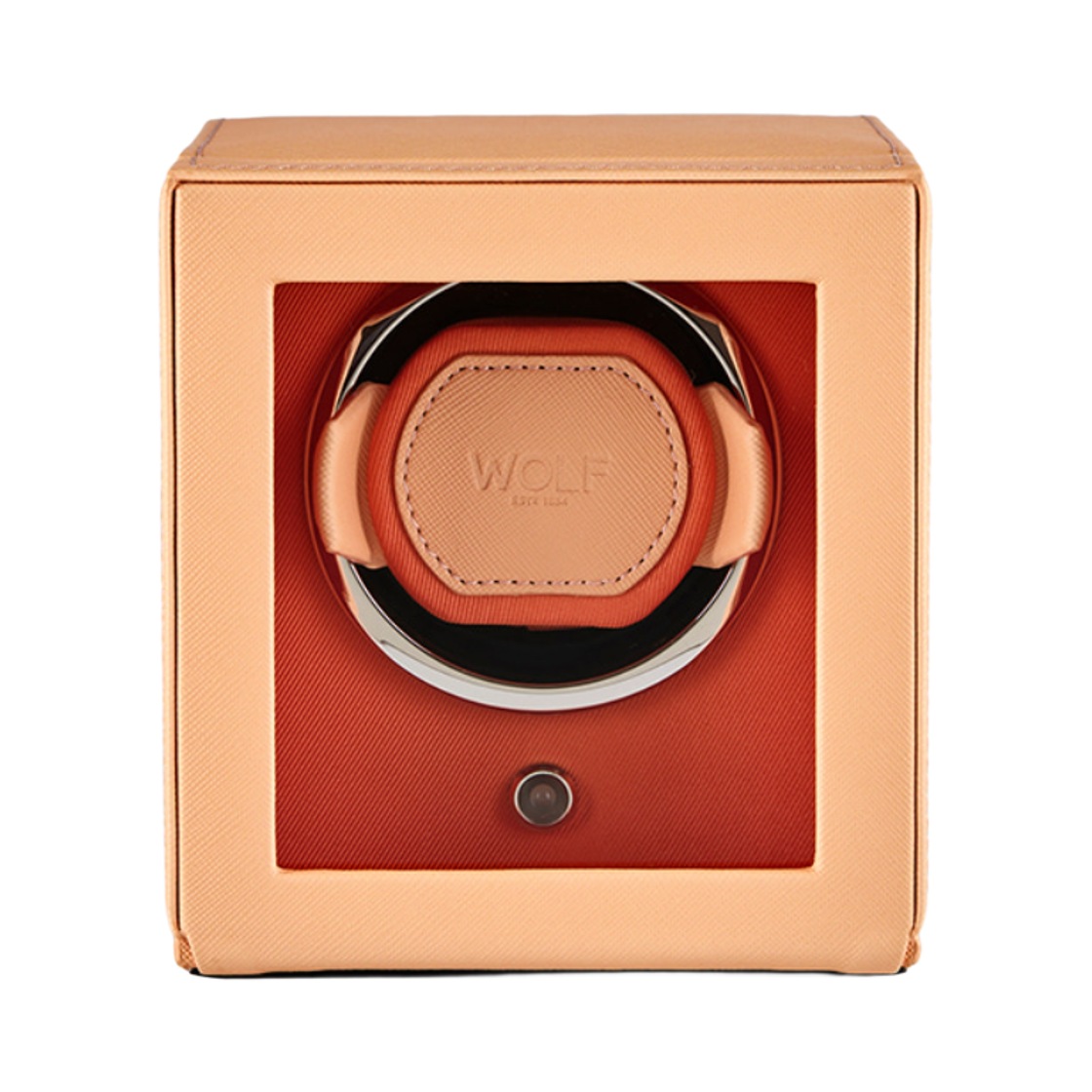 461162 Wolf 1834 Cub Single Watch Winder Cover Seltzer Peach Orange
