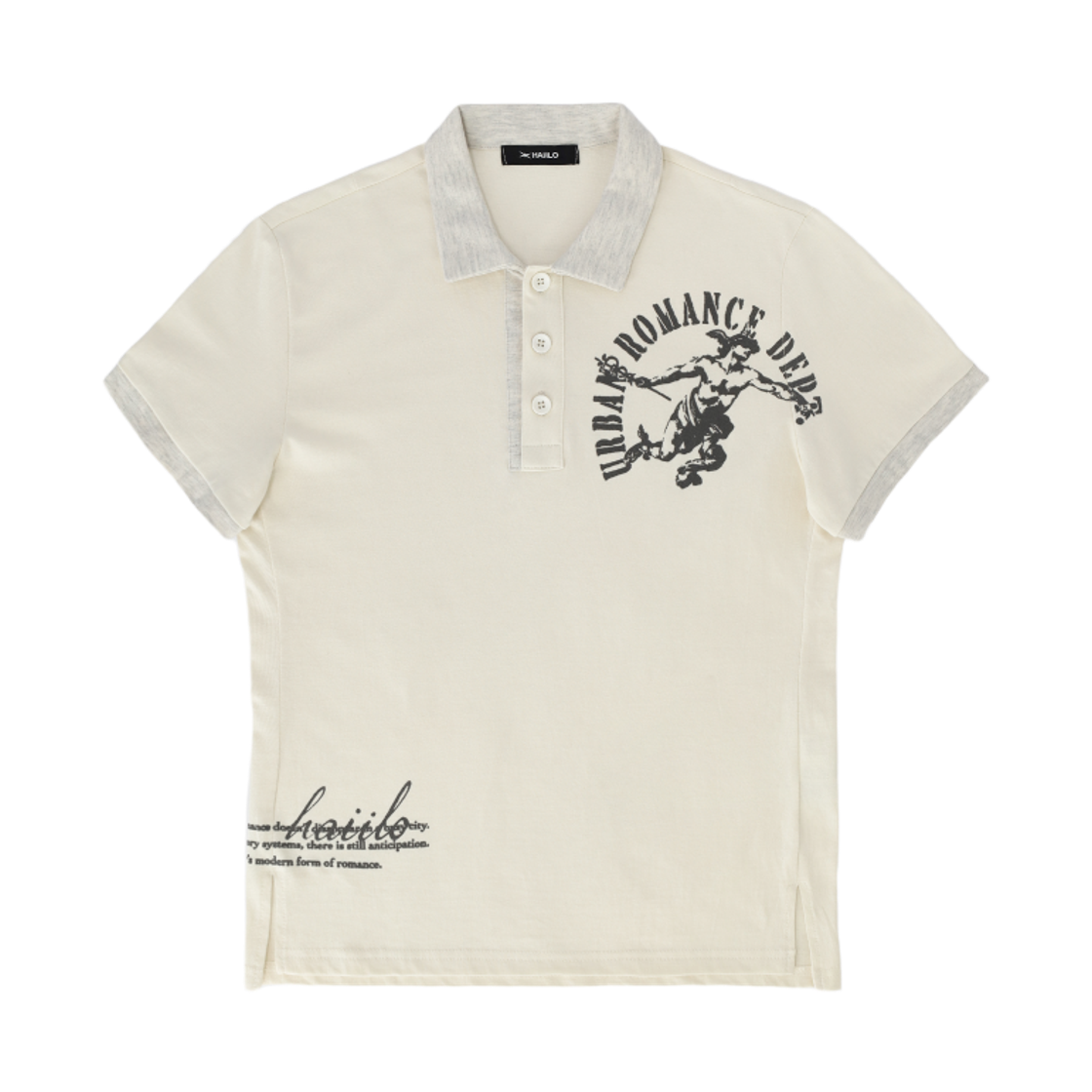 헤일로 틸티드 카라 티 웜 크림(HAiiLO Tilted Collar Tee Warm Cream)