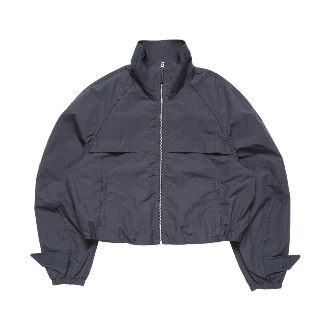 (W) 아크네 스튜디오 나일론 로고 자켓 스틸 그레이((W) Acne Studios Nylon Logo Jacket Steel Grey)