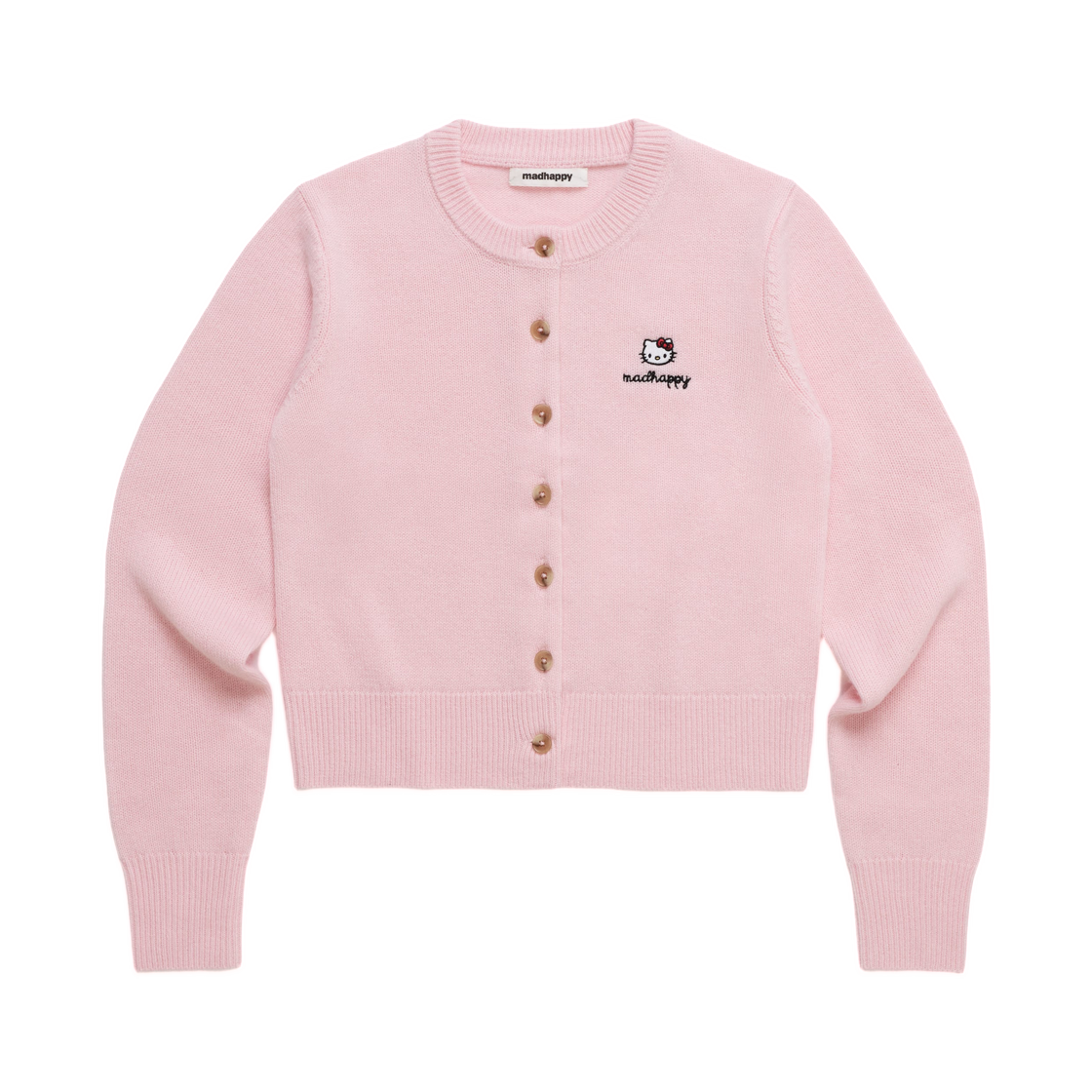 (W) 매드해피 x 헬로 키티 하트 크루넥 가디건 로즈워터((W) Madhappy x Hello Kitty Heart Crewneck Cardigan Rosewater)