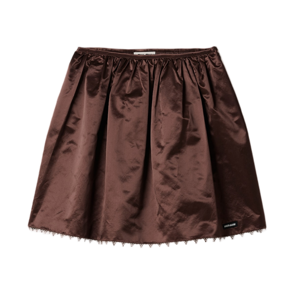 MG2748-18BE-F0324 (W) Miu Miu Satin Skirt Cocoa Brown