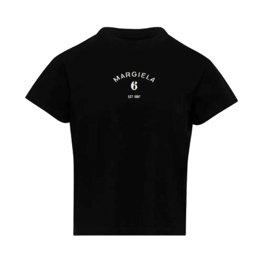 S62GD0216M20048900 (W) MM6 Maison Margiela Signature Jersey T-Shirt Black
