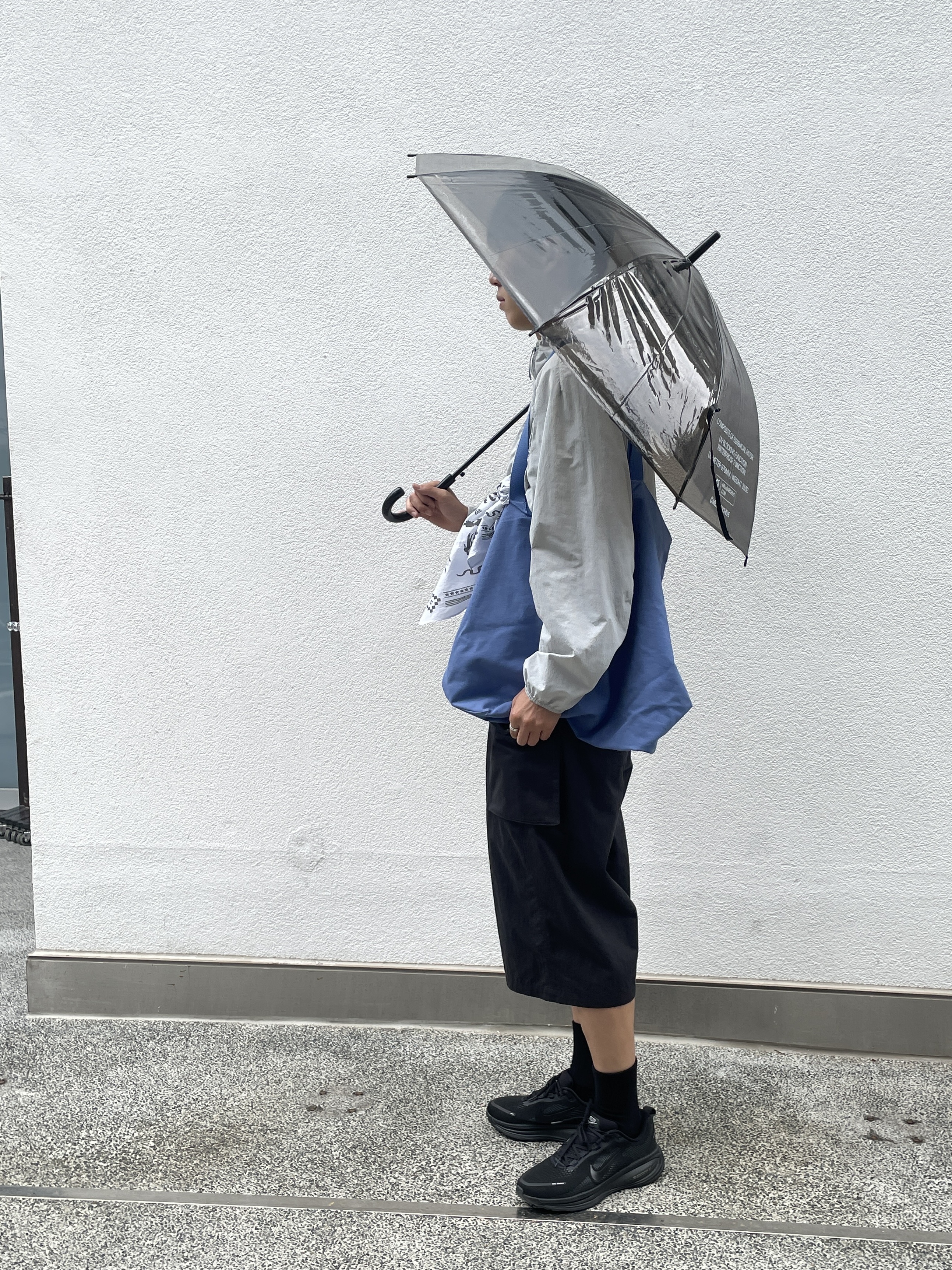 Millo Archive Shell Core Utility Jacket Sky Blue, Millo Archive Shell Core Utility Jacket Blue Gray 착용 스타일 - 1