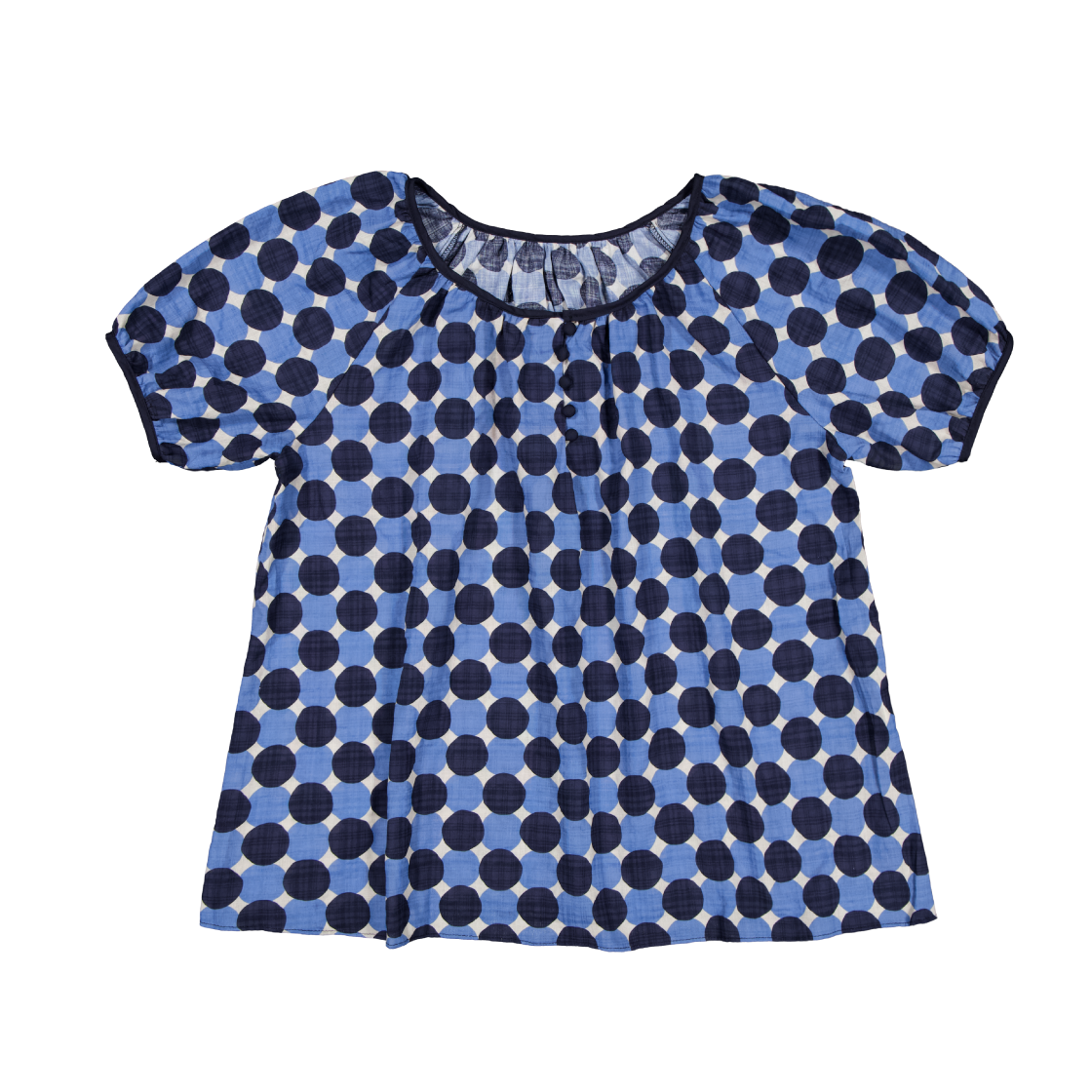 쿠키시 칵테일 도트 블라우스 - 블루(Kookeesee Cocktail Dot Blouse - Blue)