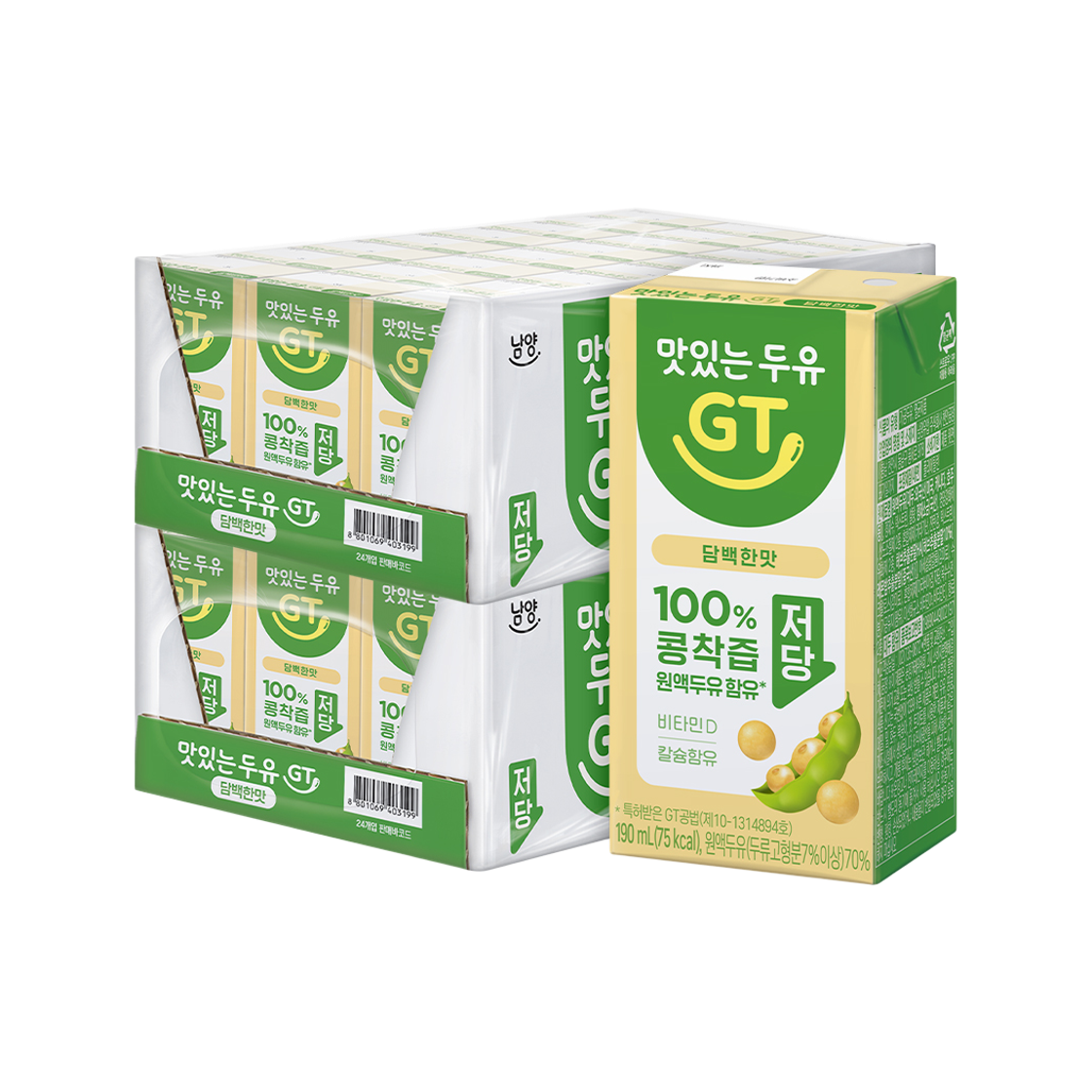 남양 맛있는 두유 GT 담백 190ml 48팩(Namyang Tasty Soy Milk GT Mild 190ml (48 Packs))
