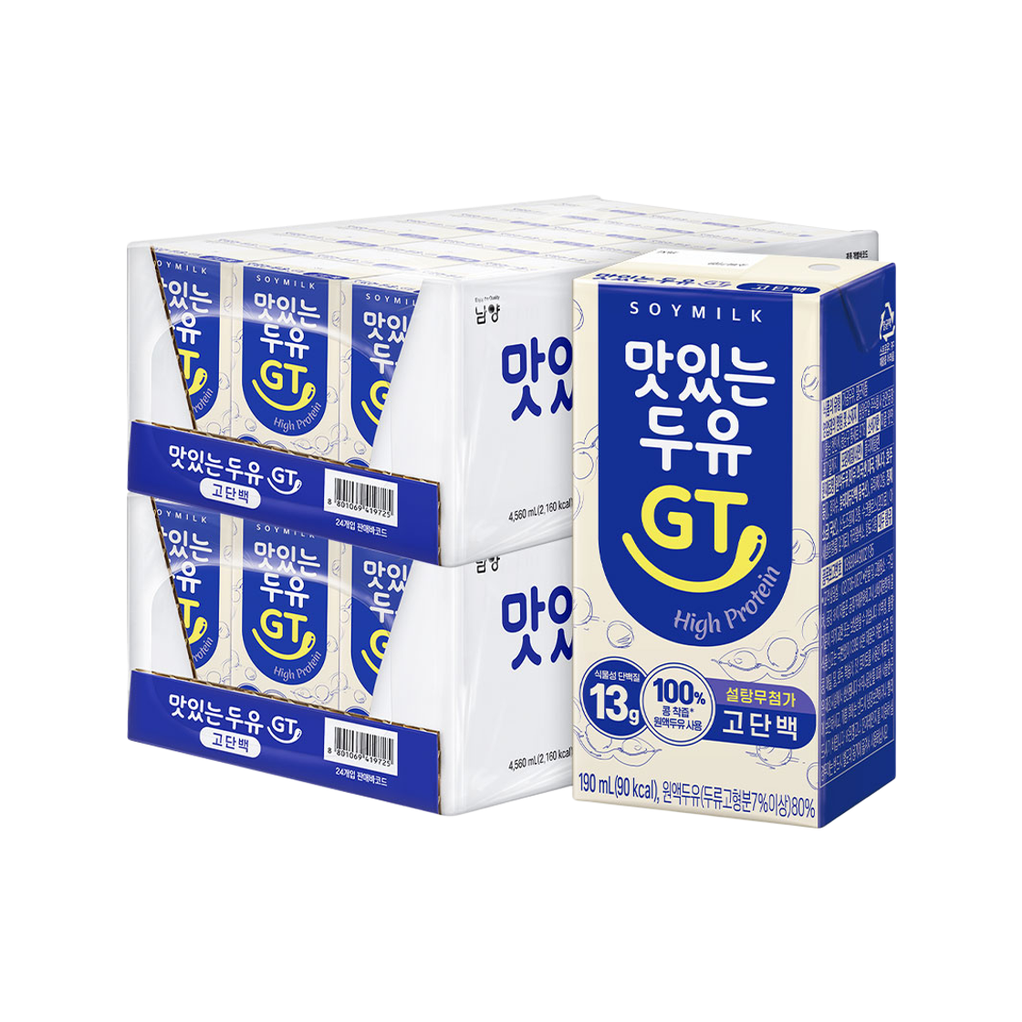 남양 맛있는 두유 GT 고단백 190ml 48팩(Namyang Tasty Soy Milk GT High Protein 190ml (48 Packs))