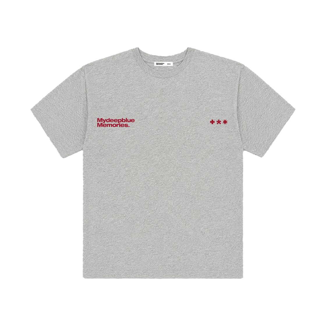 마이딥블루메모리즈 심볼 로고 티셔츠 그레이 버건디(MydeepblueMemories Mm Symbol Logo T-Shirts Grey Burgundy) - 2