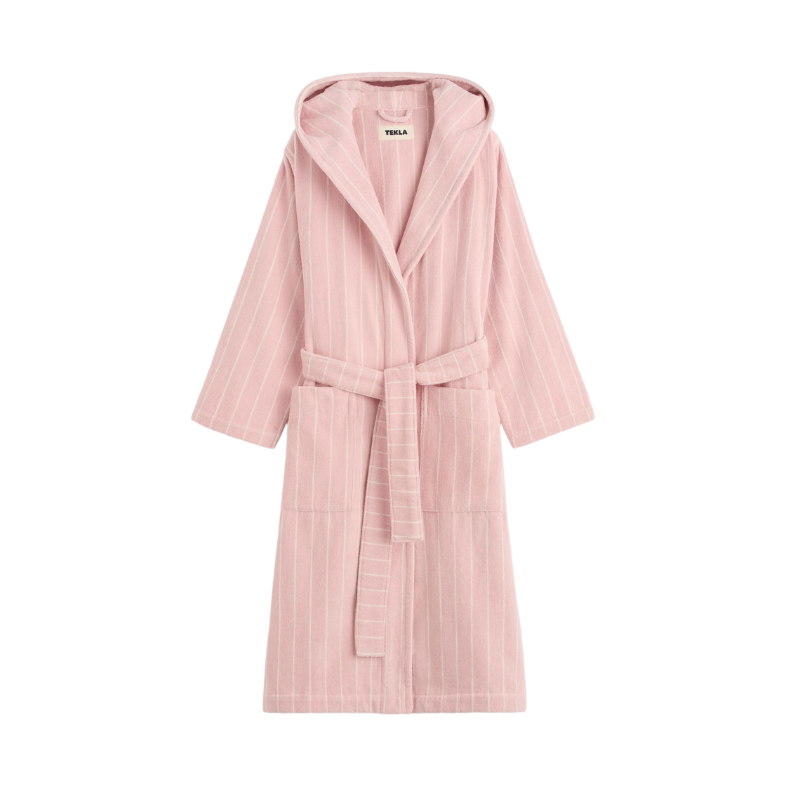 테클라 테리 후드 배스로브 쉐이디드 핑크 스트라이프(Tekla Terry Hooded Bathrobe Shaded Pink Stripes) - 1