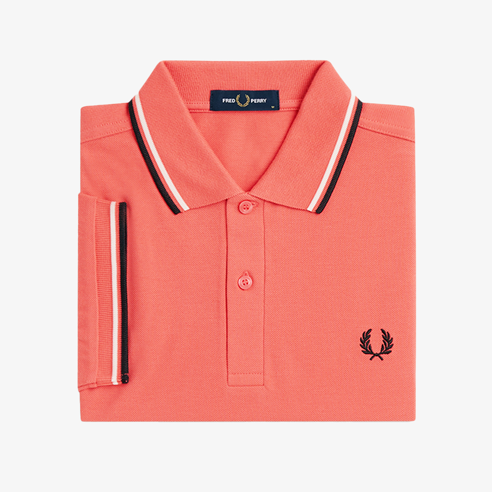 프레드페리 M3600 트윈 팁 프레드페리 셔츠 스트로베리크림 에크루 블랙(Fred Perry M3600 Twin Tipped Fred Perry Shirt Strawberry Cream Ecru Black) - 6