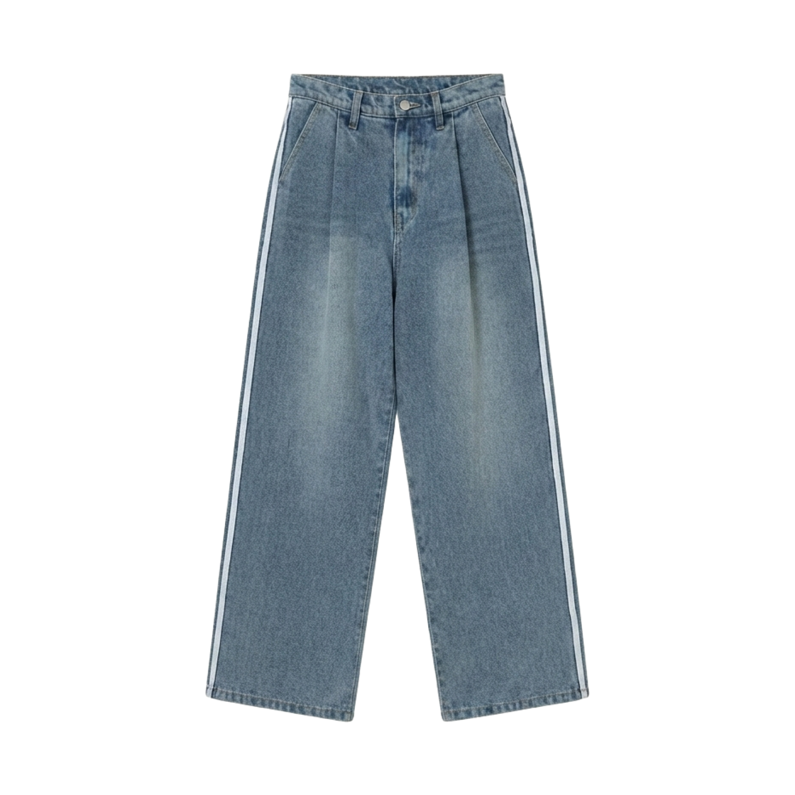GW3947-블루 GCLIP Double-Line Pintuck Wide Denim Pants Blue