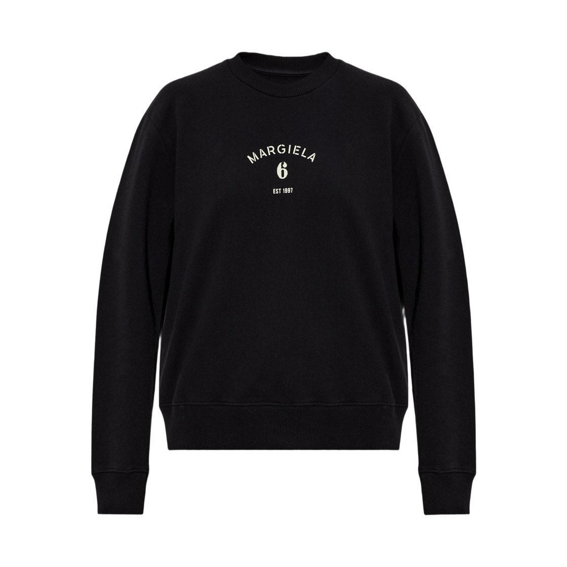 S62GU0145M25014900 (W) MM6 Maison Margiela Numbers Logo Sweatshirt Black