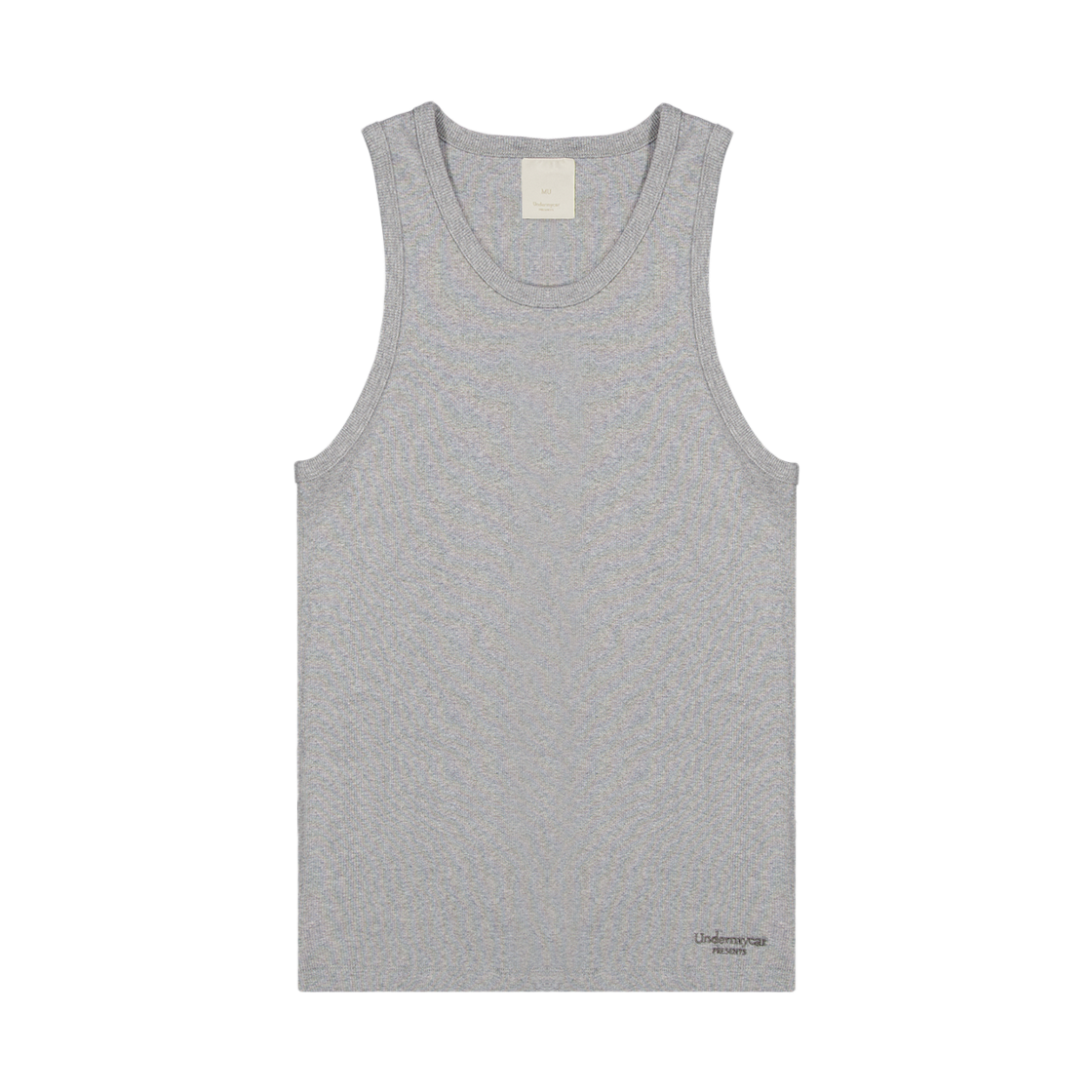 언더마이카 무.192 클래식 로고 립드 슬림 탱크 탑 멜란지 그레이(Undermycar Mu.192 Classic Logo Ribbed Slim Tank Top Melange Gray) - 1
