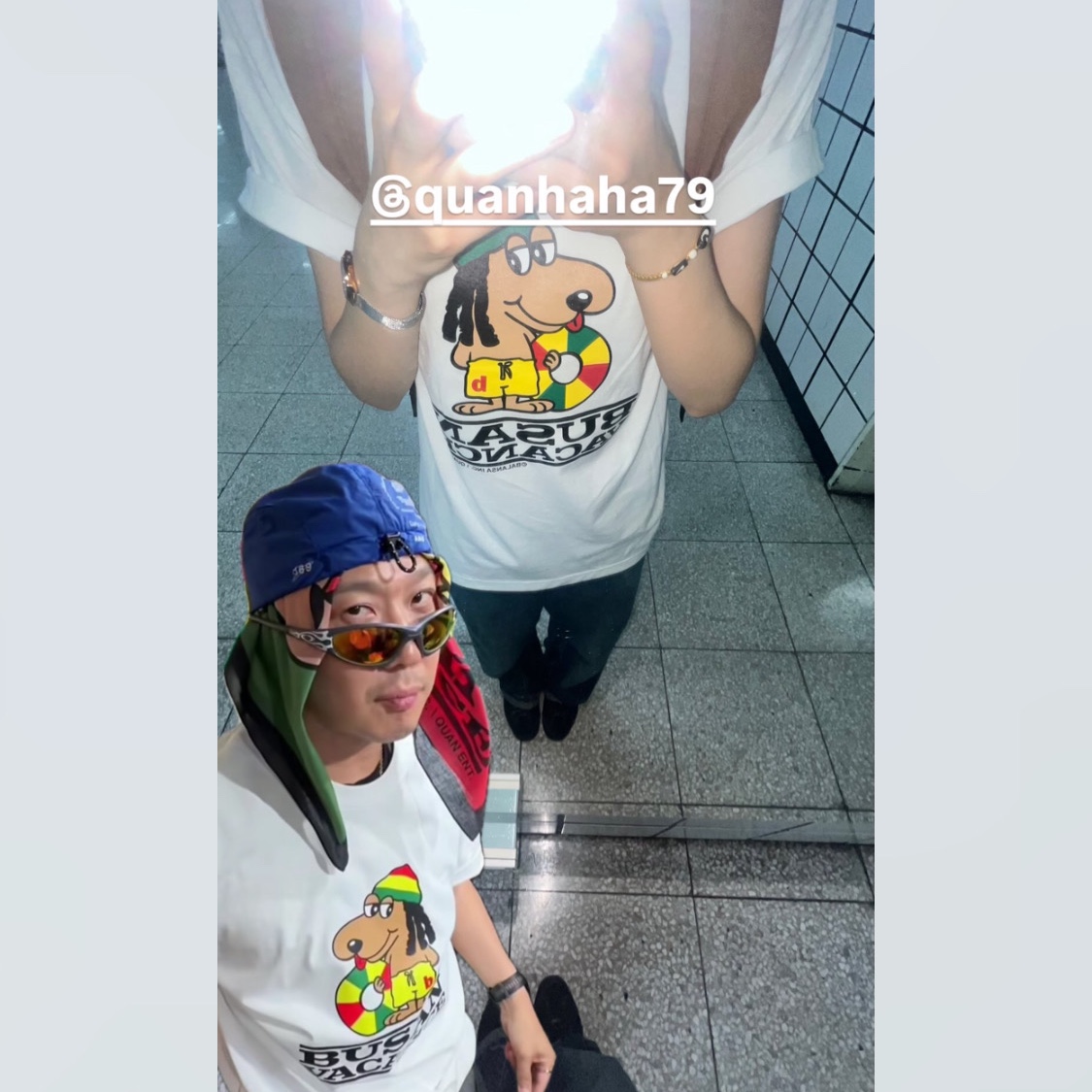 BUSAN VACANCE x Balansa Reggae Dog T-shirt White 착용 스타일