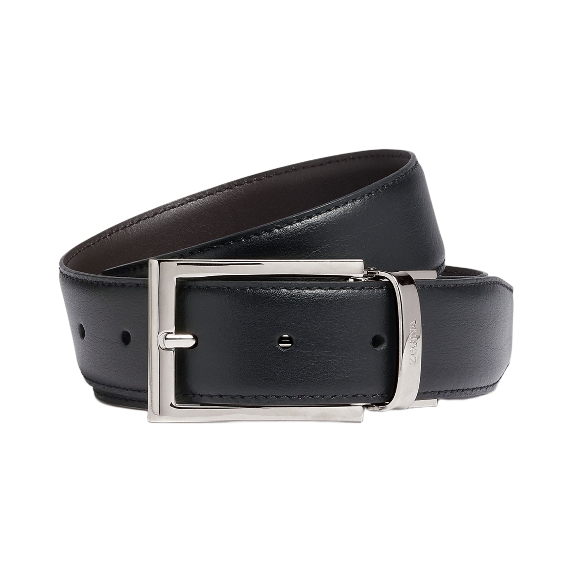 제냐 리버시블 레더 벨트 블랙 다크 브라운(Zegna Reversible Leather Belt Black Dark Brown)