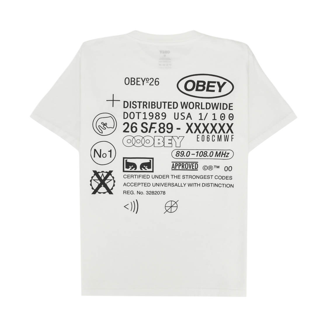 오베이 코드 피그먼트 티셔츠 피그먼트 빈티지 화이트(Obey Code Pigment T-Shirt Pigment Vintage White) - 1
