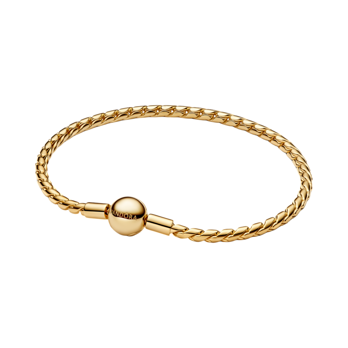 564028C00 (W) Pandora Round Clasp Wing Chain Bracelet 14K Gold Plated