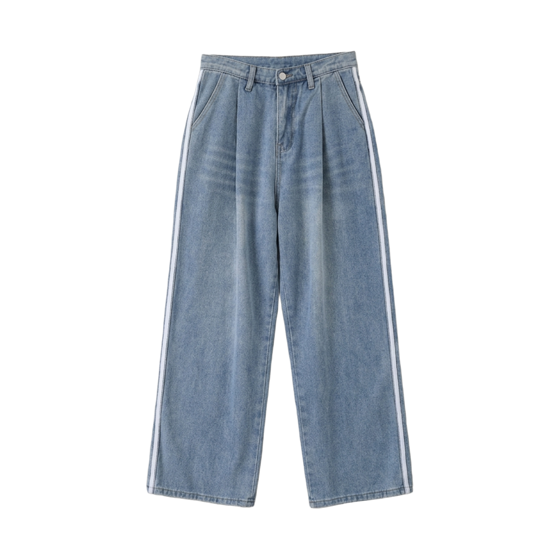 GC3936 GCLIP Warm Fleece Double-Line Pintuck Wide Denim Pants