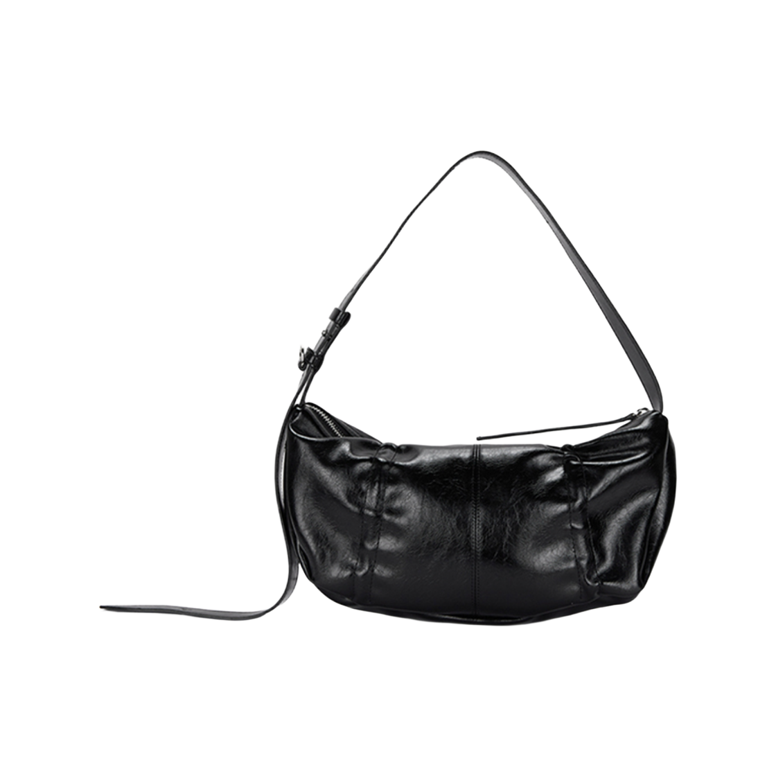 마뗑킴 하프 셔링 리본 라운드 백 블랙(Matin Kim Half Shirring Ribbon Round Bag in Black) - 2
