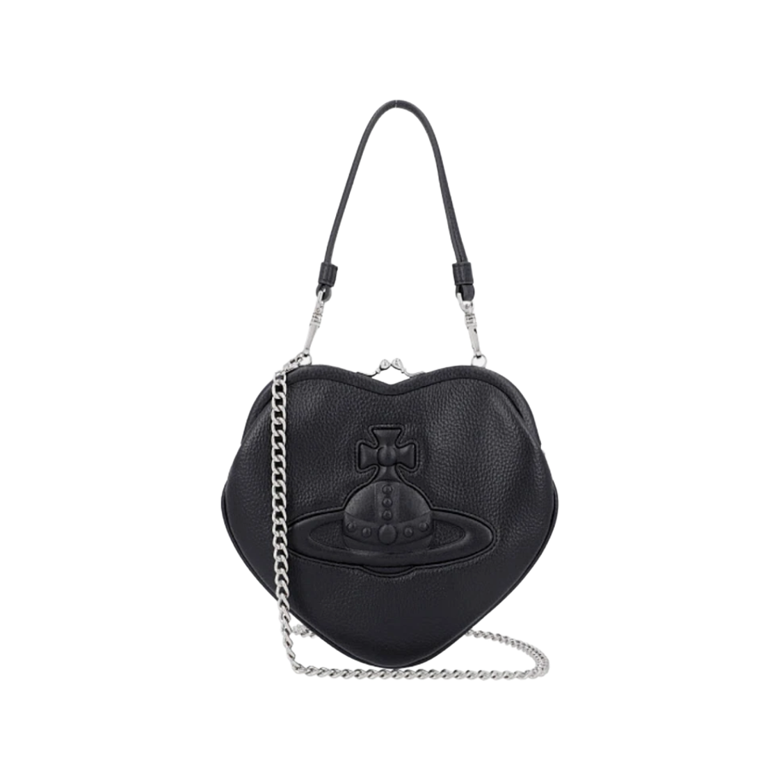 4B01001CW-S000D-N403 Vivienne Westwood Vegan Biogreen Grain Heart Pulse Chain Black