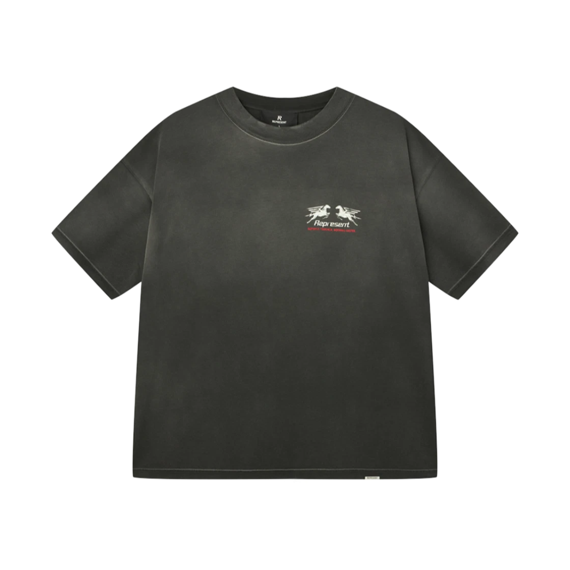 리프레젠트 24 아워 서비스 티셔츠 스테인드 블랙 - 26SS(Represent 24 Hour Service T-Shirt Stained Black - 26SS)