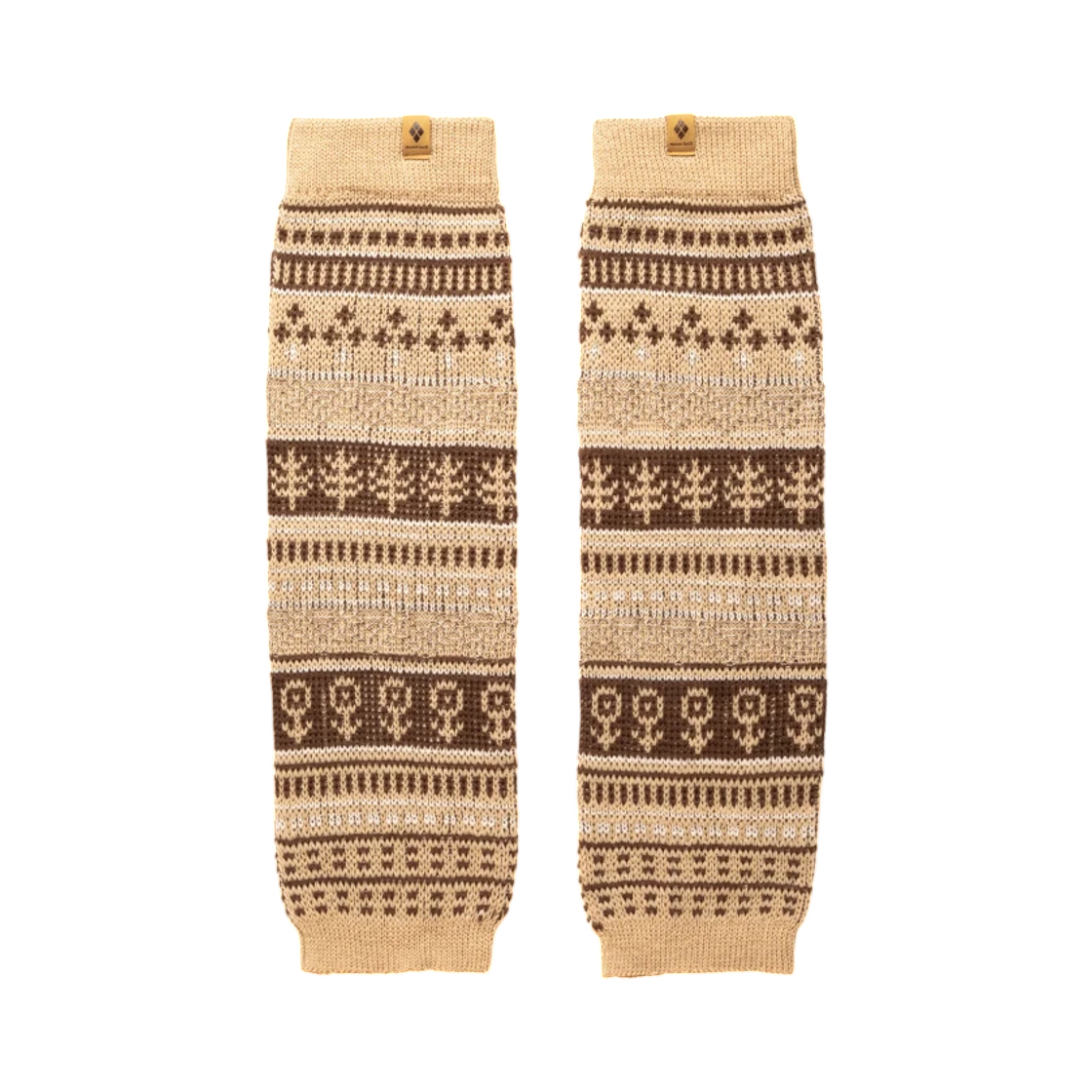 1108767 Montbell Merino Wool Jacquard Leg Warmers Tan