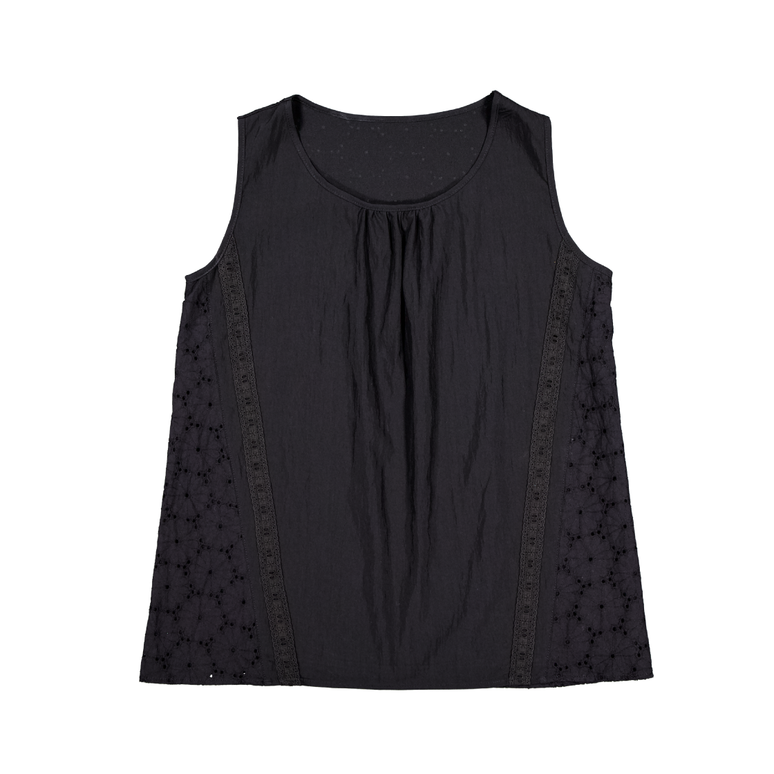 쿠키시 베리 펀칭 레이스 슬리브리스 - 블랙(Kookeesee Berry Puching Lace Sleeveless - Black)