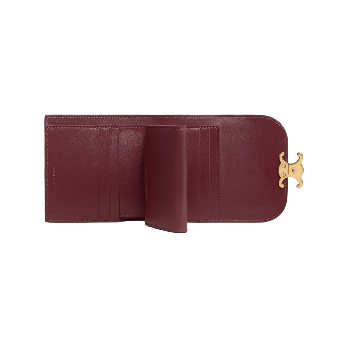 셀린느 스몰 플랩 월렛 트리옹프 샤이니 카프스킨 시라(Celine Small Flap Wallet Triomphe in Shiny Calfskin Syrah) - 2