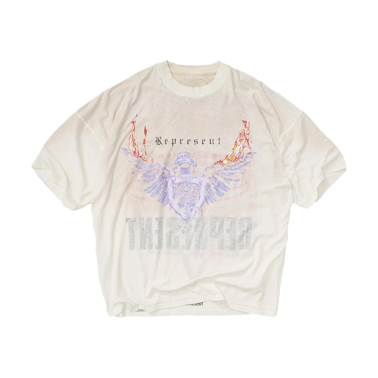 리프레젠트 리빙 레거시 티셔츠 워시드 에크루 - 25FW(Represent Living Legacy T-Shirt Washed Ecru - 25FW) - 1
