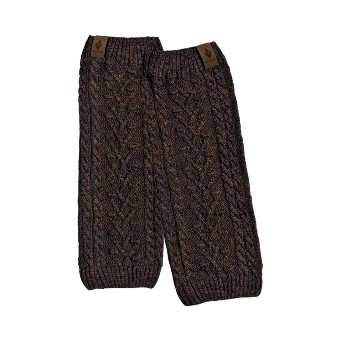 1118379 Montbell Cable Knit Leg Warmers Brown
