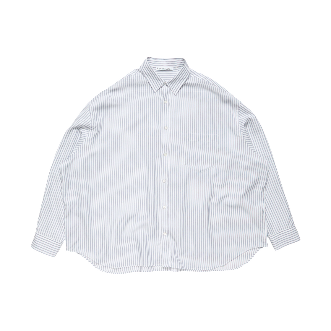 BB0702-BL1 Acne Studios Striped Button Up Shirt White Navy