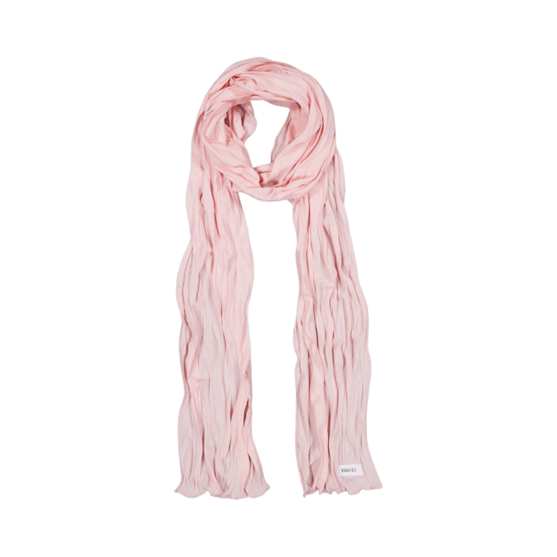 쿠키시 웨이브 크링클 롱스카프 - 핑크(Kookeesee Wave Crinkled Long Scarf - Pink)