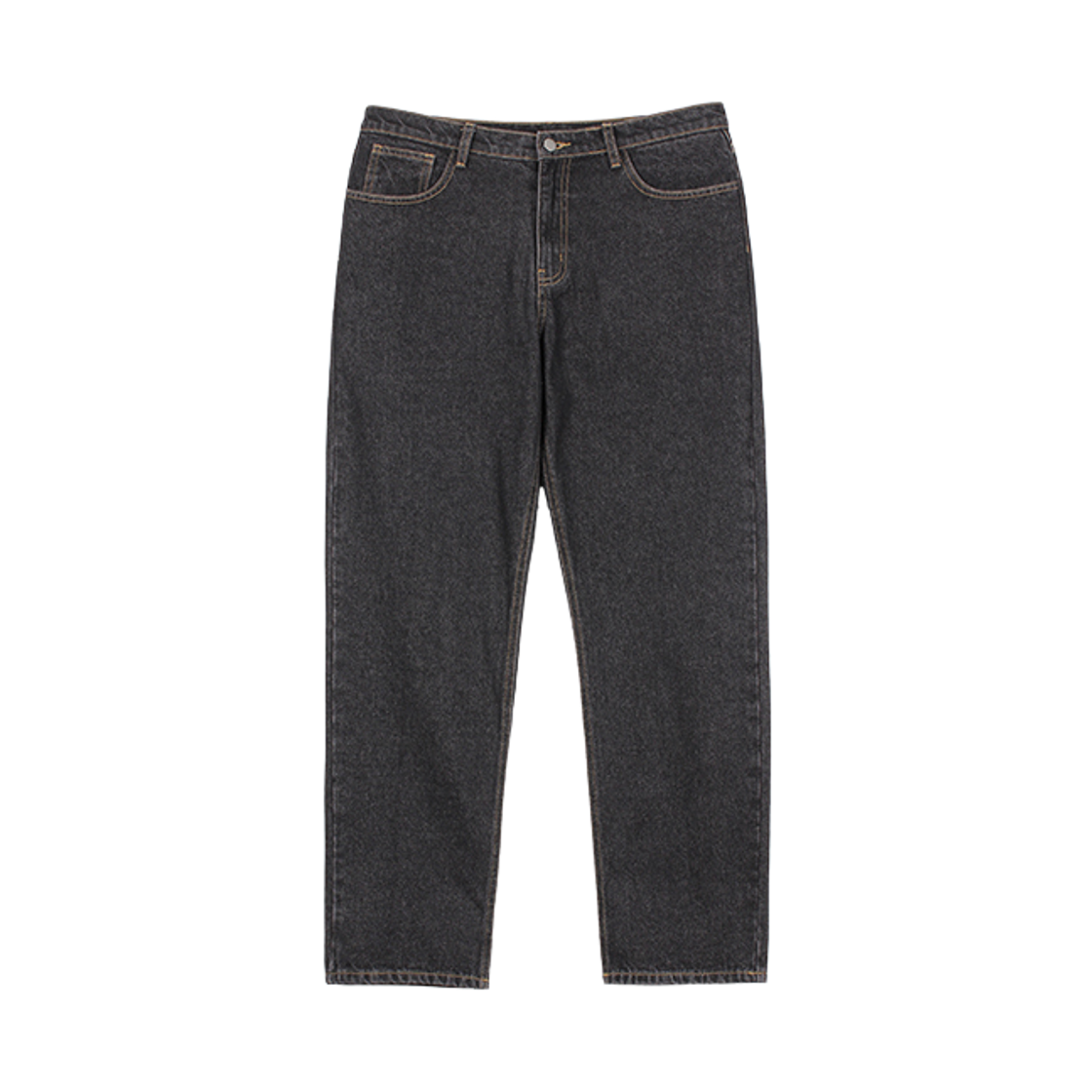 GGC3931 GCLIP Fleece Straight Fit Modern Black Semi-Wide Denim Pants